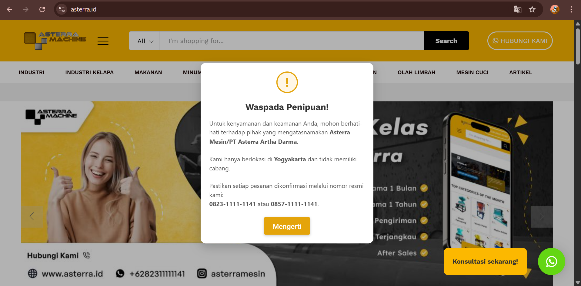 Website Asterra.id - Maintenance dan Pengelolaan Website