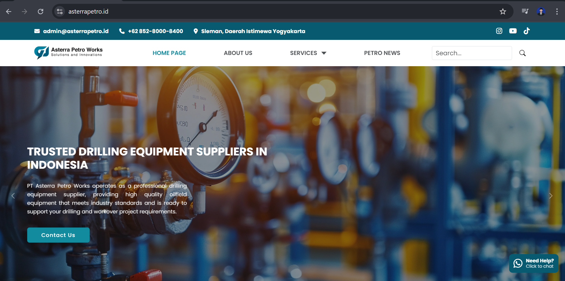 Website Asterra Petro - Company Profile Berbasis Laravel
